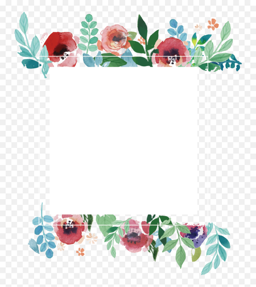 Download Hd Picture Flower Frame Wedding Watercolor - Hiasan Dinding ...