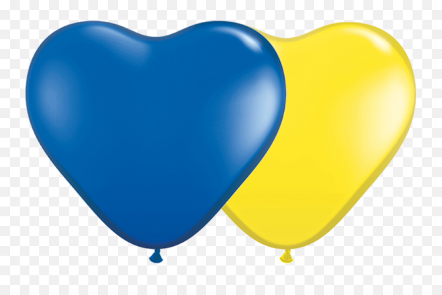Heart Balloon Png - Qualatex 6 Heart Balloons Black Cuore Giallo E Blu,Heart Balloon Png