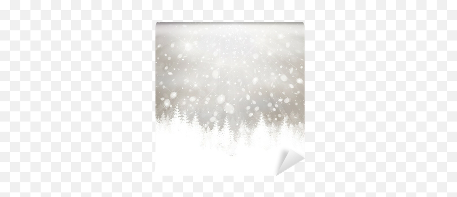 Vector Winter Snowfall With Forest Background Wall Mural U2022 Pixers - We Live To Change Monochrome Png,Snowfall Transparent Background