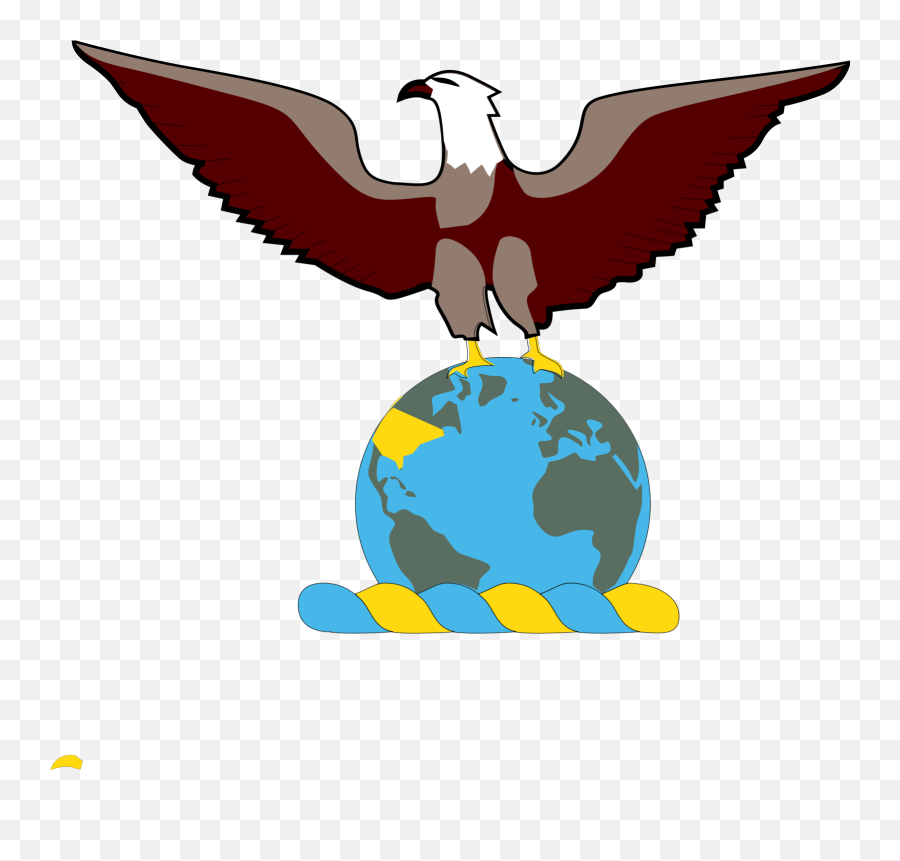 Eagle Over Globe Svg Vector Clip Art - Svg Eagle On World Symbol Png,Globe Clipart Transparent
