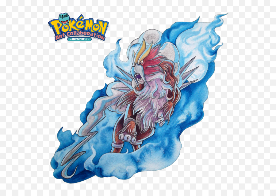 Illustration Transparent Png Image - Blue Fire Entei,Typhlosion Png