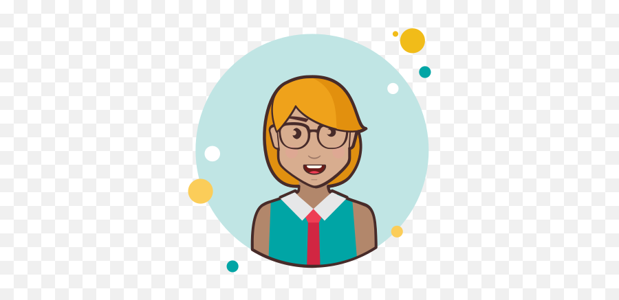 Blond Short Hair Lady With Red Tie Icon - Png,Red Tie Icon