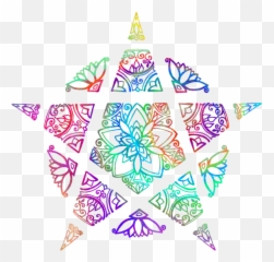 Decorative Pentacle - multicoloured Spiral Notebook png