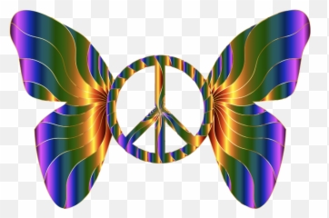 Groovy Peace Sign Butterfly 11 - Openclipart Mental Health Tips For Teens png
