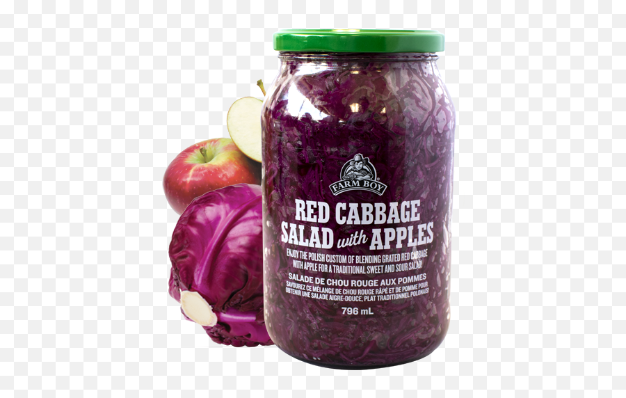 Farm Boy Red Cabbage Salad With Apples - Red Cabbage Png,Cabbage Png