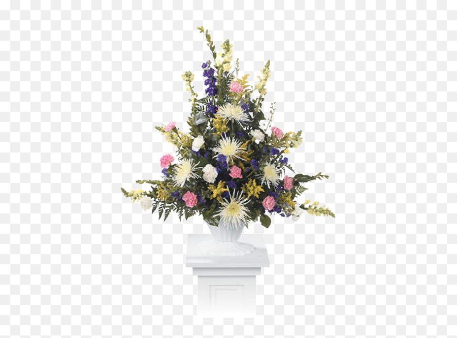 Download Pastel Pedestal - Pedestal Flower Pot With Flowers Flower Decorations For Weddings Png,Pastel Flowers Png