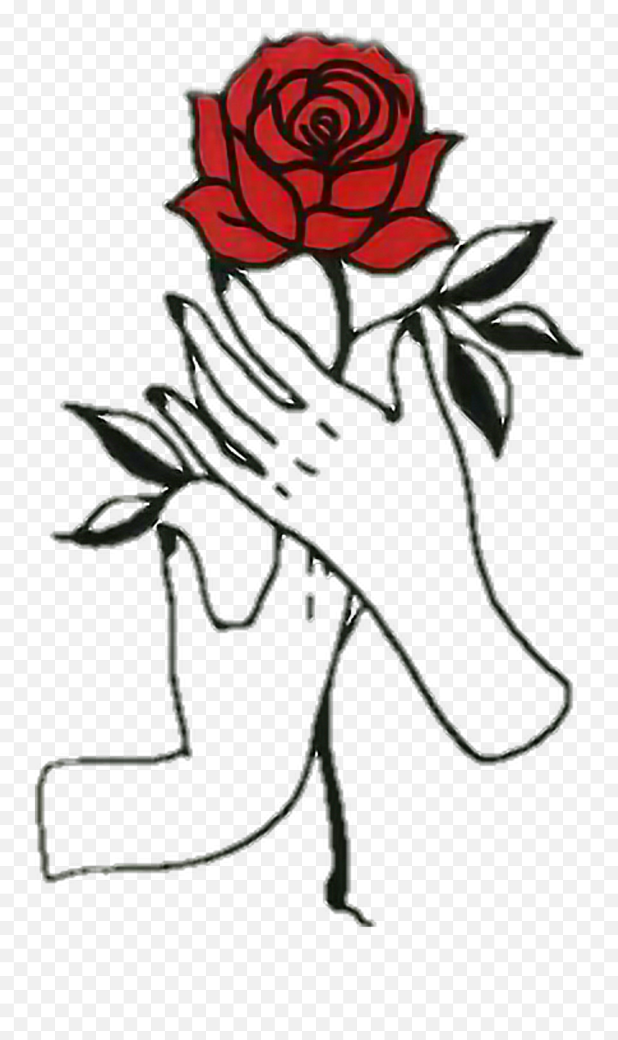 Rose Hands Aesthetic Tumblr Draw - Rose In Hand Drawing Png,Rose Transparent