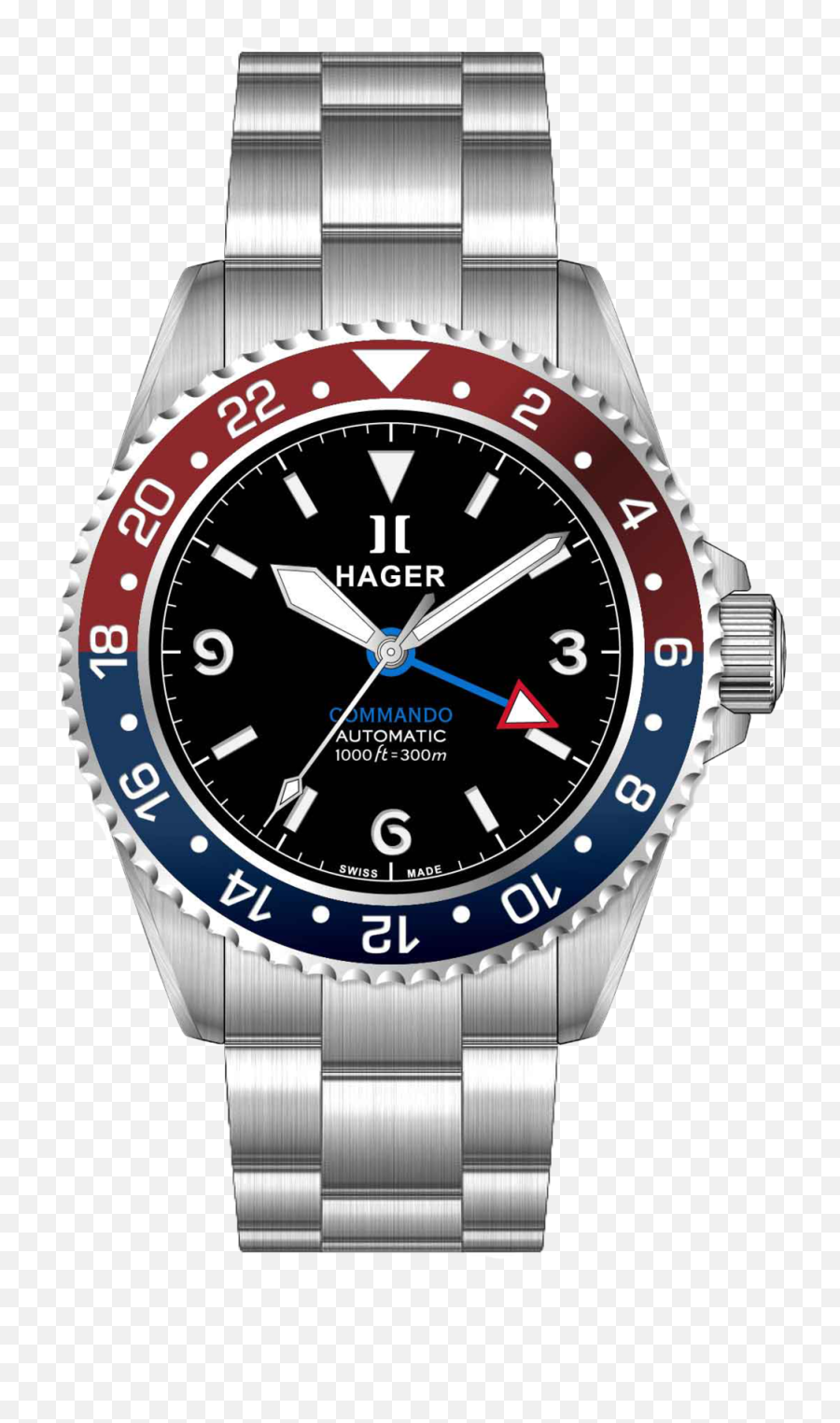 Hager Watches - Hager Gmt Traveler Watch Png,Metal Png