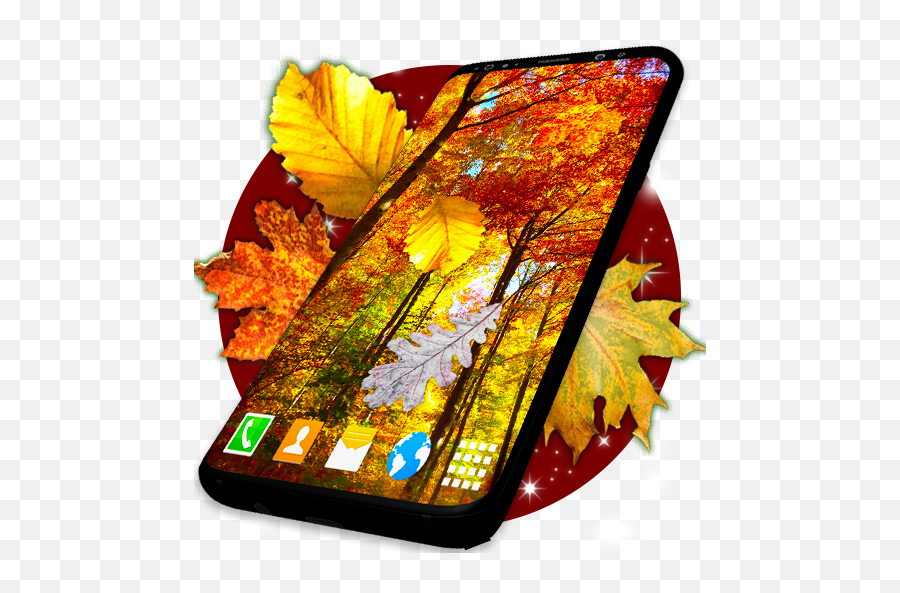 Autumn Leaves Live Wallpaper Forest Themes - Orange Colour Ki Pattiyon Wale Png,Falling Leaves Transparent Background