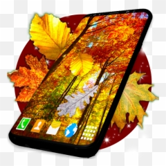 Autumn Leaves Live Wallpaper Forest Themes - Orange Colour Ki Pattiyon Wale Png,Falling Leaves Transparent Background