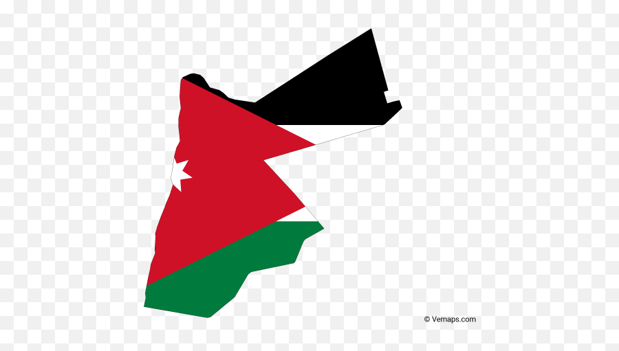 Flag Map Of Jordan Vector - Jordan Flag Map Png,Oman Flag Png