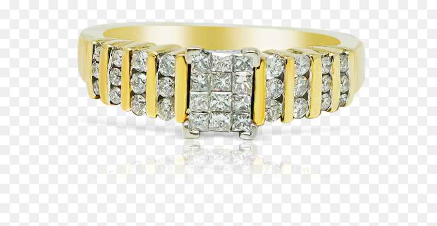 14k Yellow Gold Ladies Ring 050ct Diamonds - Bangle Png,Grillz Png