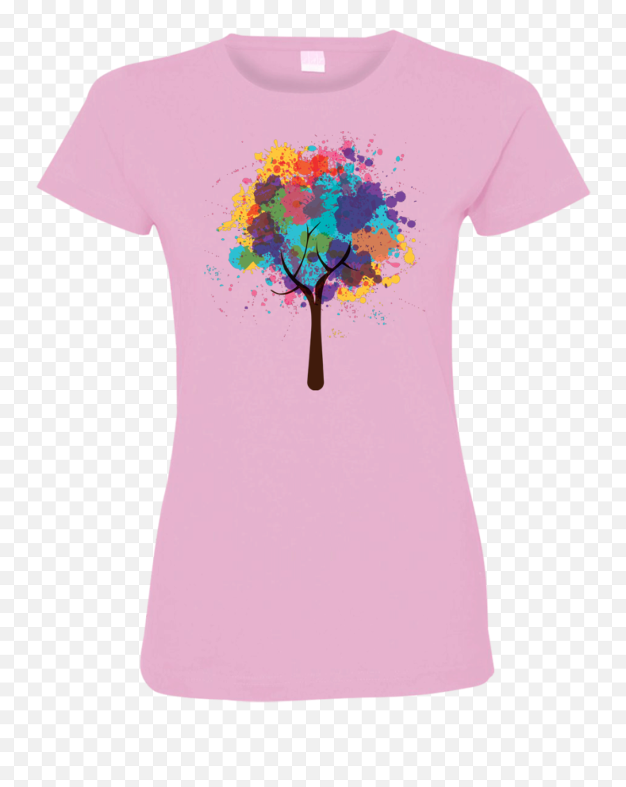 Download Hd Watercolor Tree Ladies T Shirt - Shirt Tree Png,Watercolor Tree Png