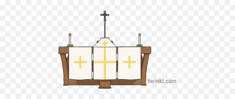 Altar With Crosses Illustration - Twinkl Altar Illustration Png,Crosses Png