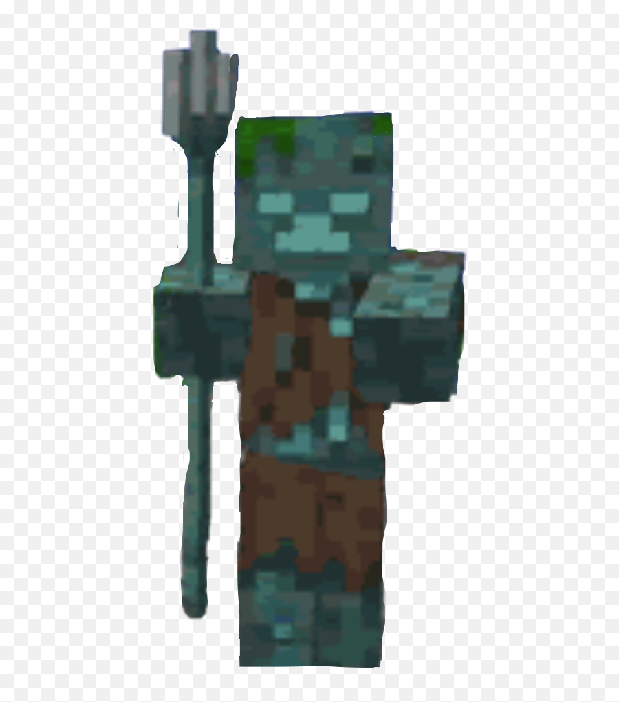 Minecraft Zombie Spear Freetoedit - Minecraft Drowned No Background Png,Minecraft Zombie Png