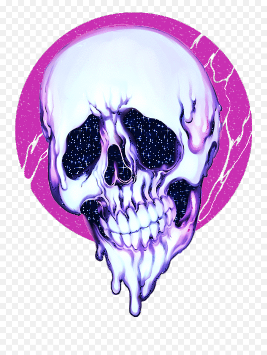 Skull Glitter Trippy Horror Aesthetic Pink Purple - Aesthetic Skull Png,Skull Png Transparent
