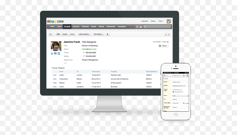 View Customer Info From 3rd Party Apps - Zoho Crm Customer Details Page Png,3rd Party Icon