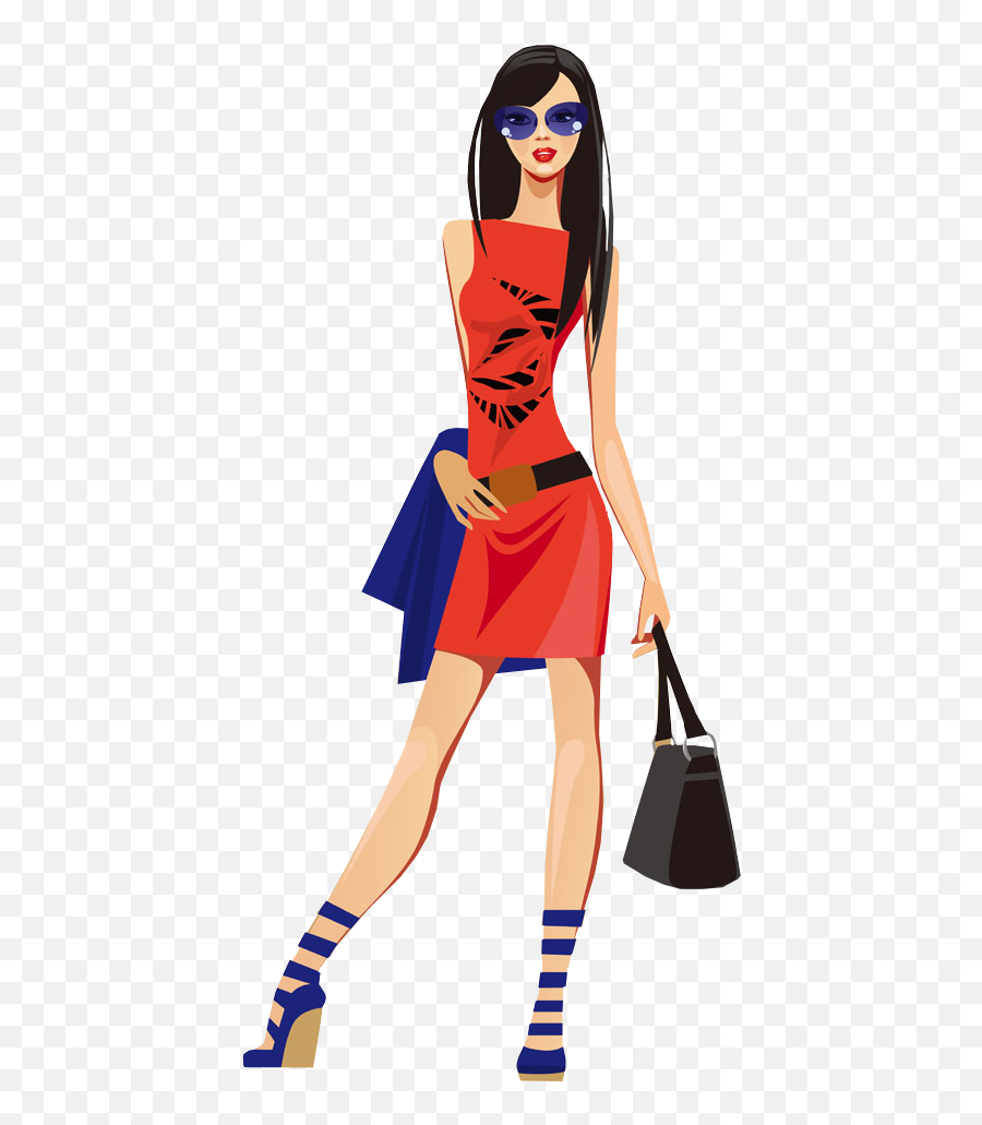 Shopping Girl Transparent Png Clipart - Fashion Girl Illustration Png,Fashion Png