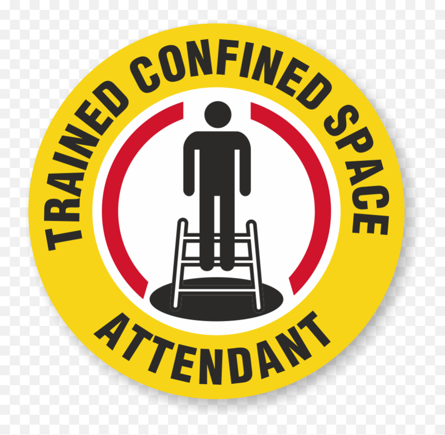 Trained Confined Space Attendant Hard Hat Decals Signs Sku - Hard Png,Ied Icon