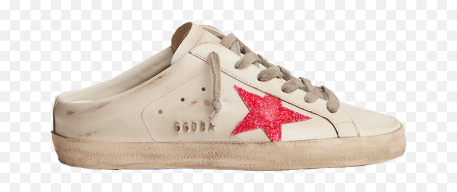 Golden Goose Super Star Sabot Mule White Leatherglitter - Plimsoll Png,Cool Star Icon