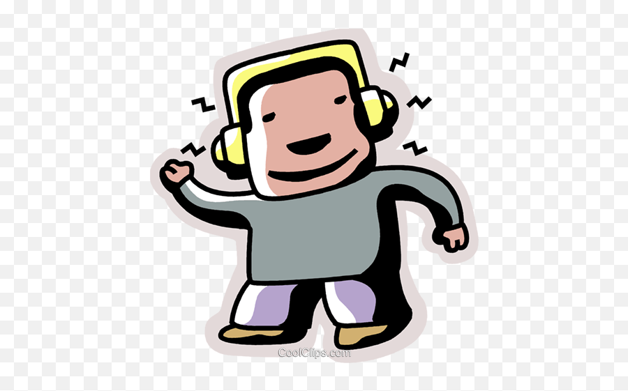 Boy Listening To Music Royalty Free Vector Clip Art - Clipart Listening To Music Transparent Png,Music Clipart Transparent