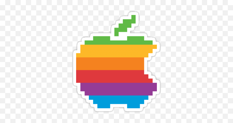 Apple Stickers And T - Rainbow 8 Bit Png,Apple Logo Sticker
