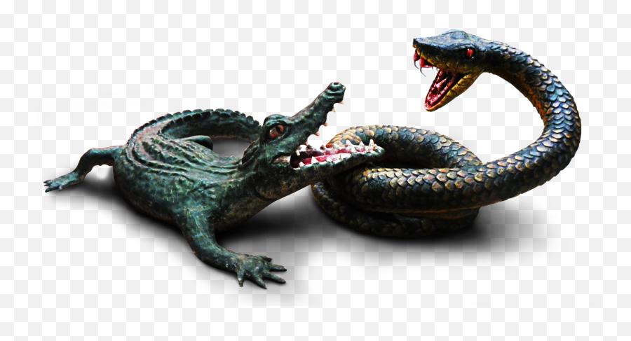 Download Aligator And Snake Prop - Bronze Sculpture Png,Aligator Png
