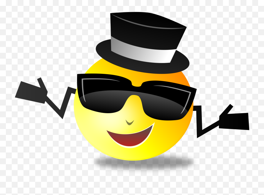 Cool Clipart Transparent Background - Smiley Face With Top Hat Png,Cool Transparent Background