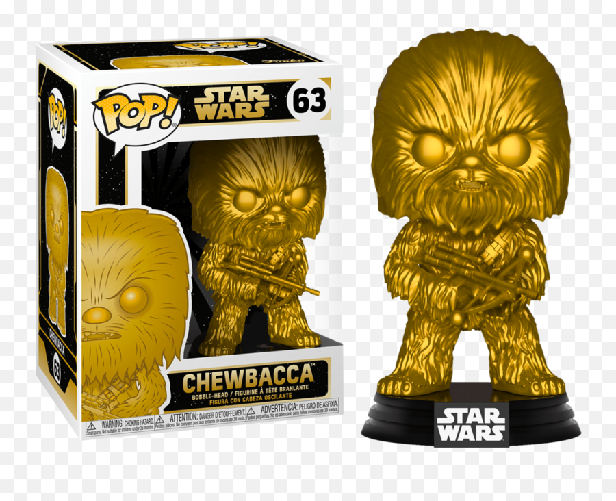 Star Wars Funko Pop Chewbacca Gold Metallic 63 Pre - Order Funko Pop Star Wars Chewbacca Gold Png,Chewbacca Png