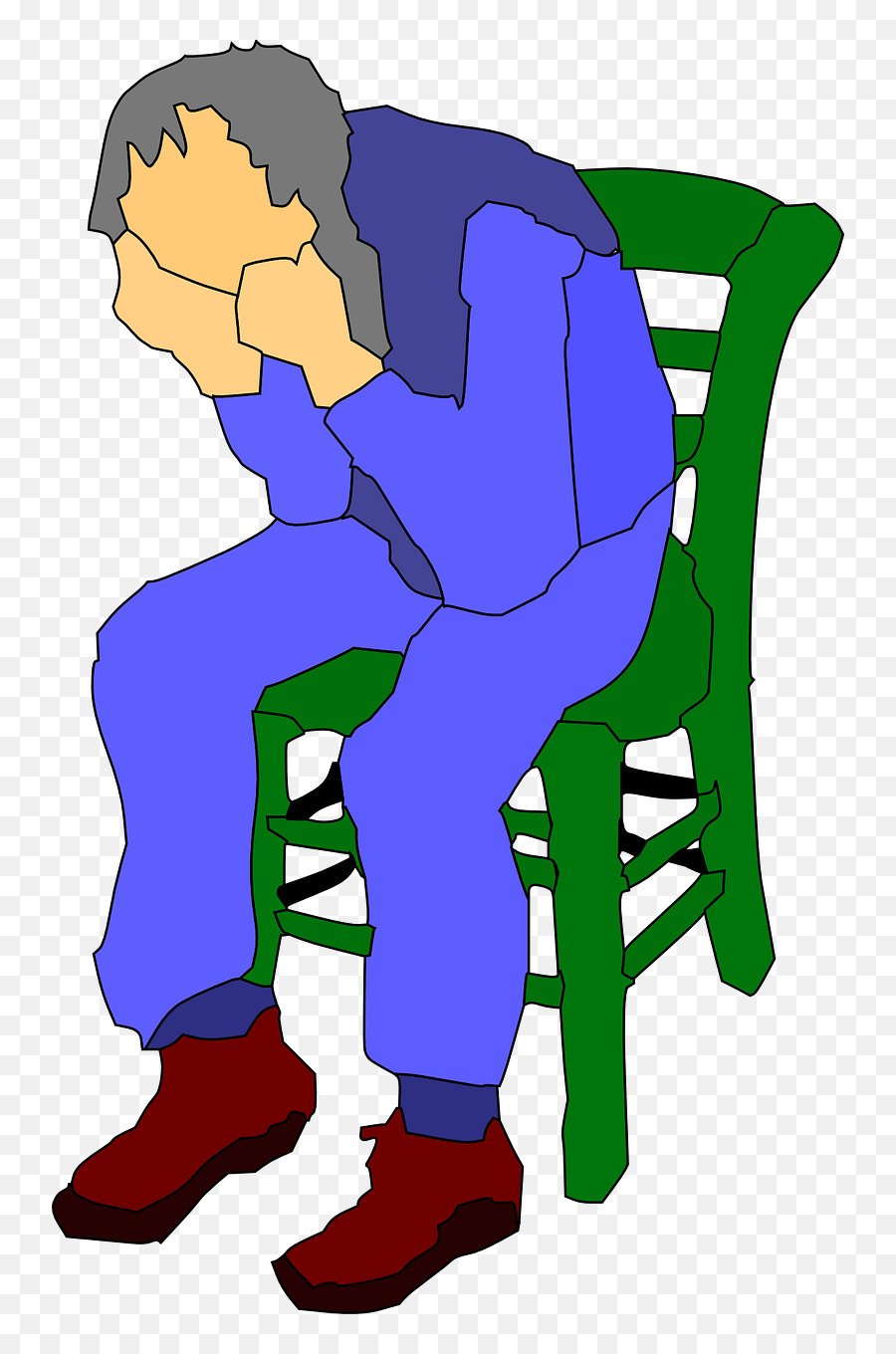Cartoon Man Transparent Png Clipart - Man Sitting Clip Art,Sad Man Png