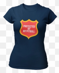 Protected By My Pitbull - Navy Active Shirt Png,Pitbull Png