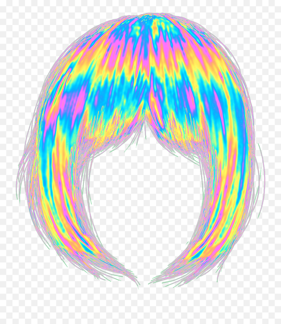 Wig Hair Holographic Sticker By Dinaaaaaah - Circle Png,Holo Png