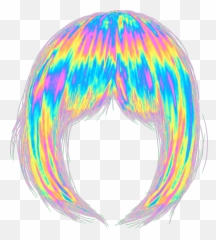 Wig Hair Holographic Sticker By Dinaaaaaah - Circle Png,Holo Png