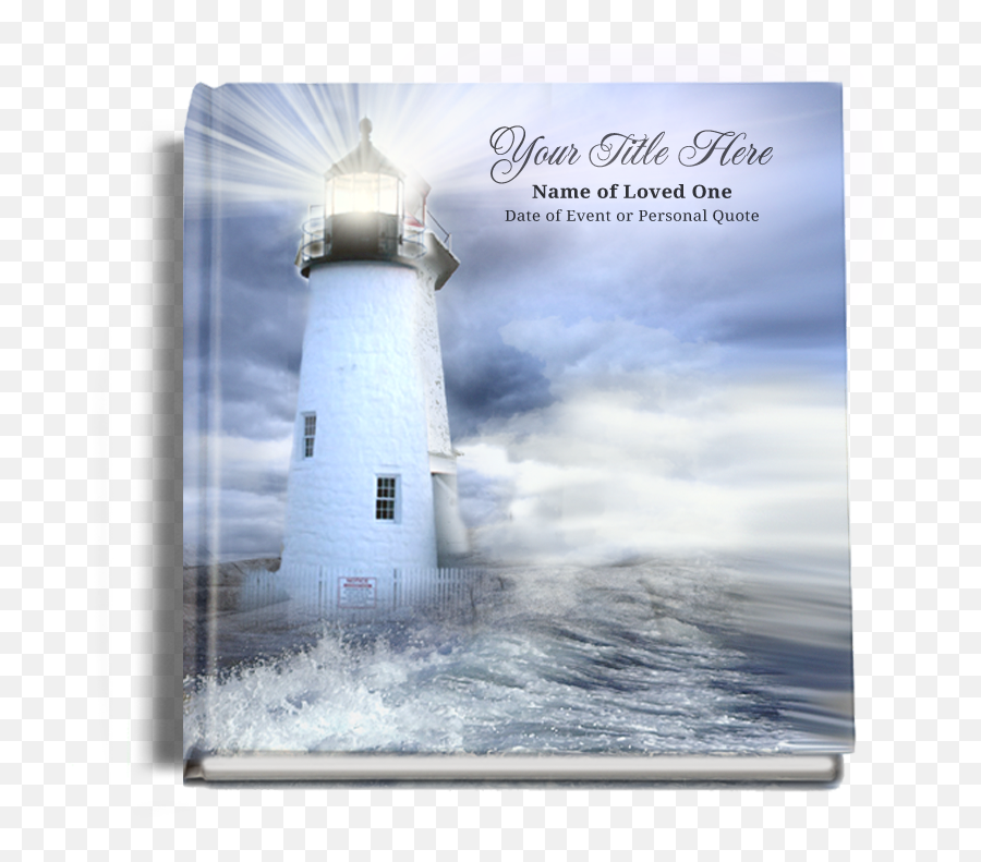 Lighthouse Perfect Bind 8x8 Memorial Funeral Guest Book - Pemaquid Point Light Png,Lighthouse Transparent Background