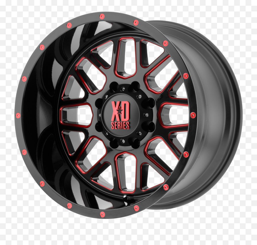Xd Series Grenade Satin Black Milled With Red Clear Coat 20x9 0 6x135mm 871mm - Xd820 Grenade Blue Png,Grenade Transparent