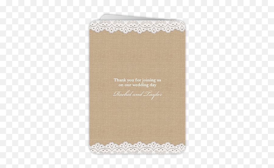 Burlap And Lace 5x7 Folded Wedding Program By Yours Truly - Dot Png,Lace Texture Png