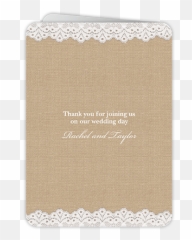 Burlap And Lace 5x7 Folded Wedding Program By Yours Truly - Dot png