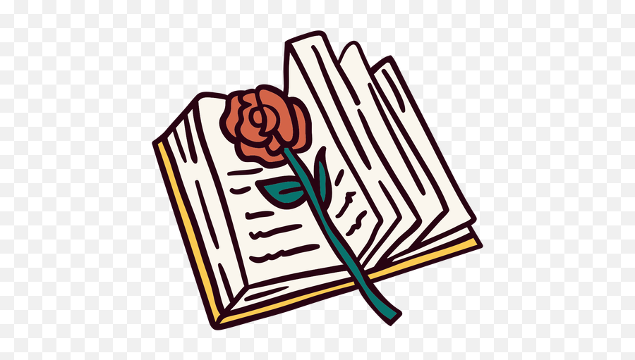 Open Book Rose Illustration - Transparent Png U0026 Svg Vector File Horizontal,Open Book Clipart Png