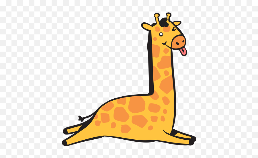 Cute Giraffe Jumping - Dibujo Jirafa Lengua Fuera Png,Giraffe Transparent