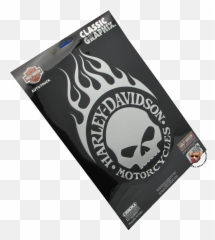 Xl Harley Davidson Motorcycle Willie G Skull Chrome Decal - MADE IN THE USA Language png