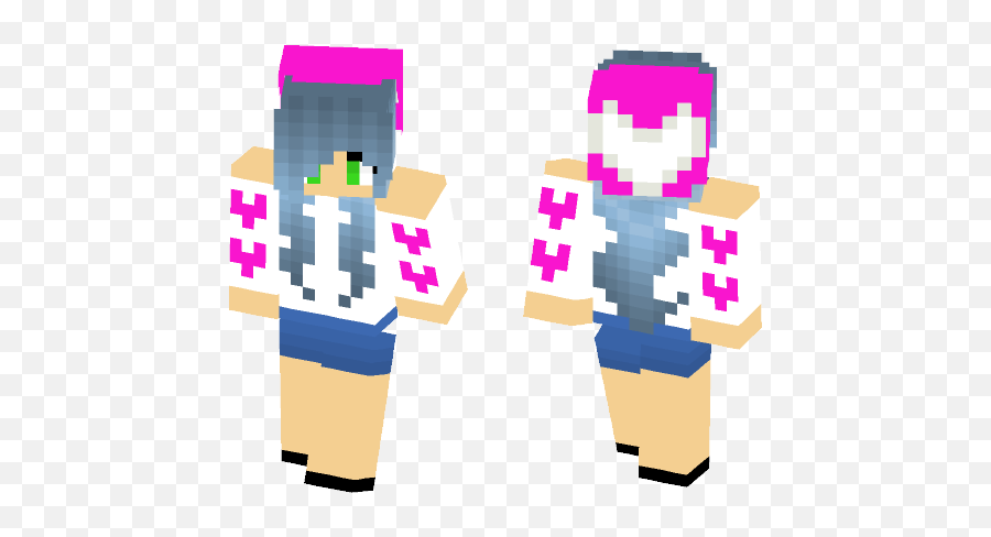 Download Heart Girl Minecraft Skin For Free Superminecraftskins - Kingdom Hearts Minecraft Skins Kairi Png,Minecraft Heart Png