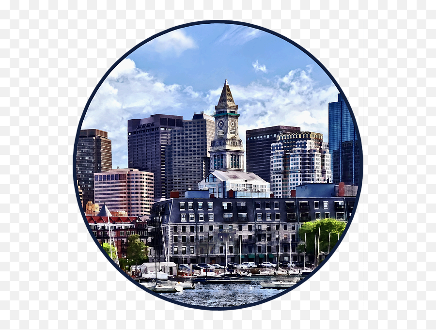 Boston Ma - Skyline With Custom House Tower Tshirt Skyline Png,Boston Skyline Png