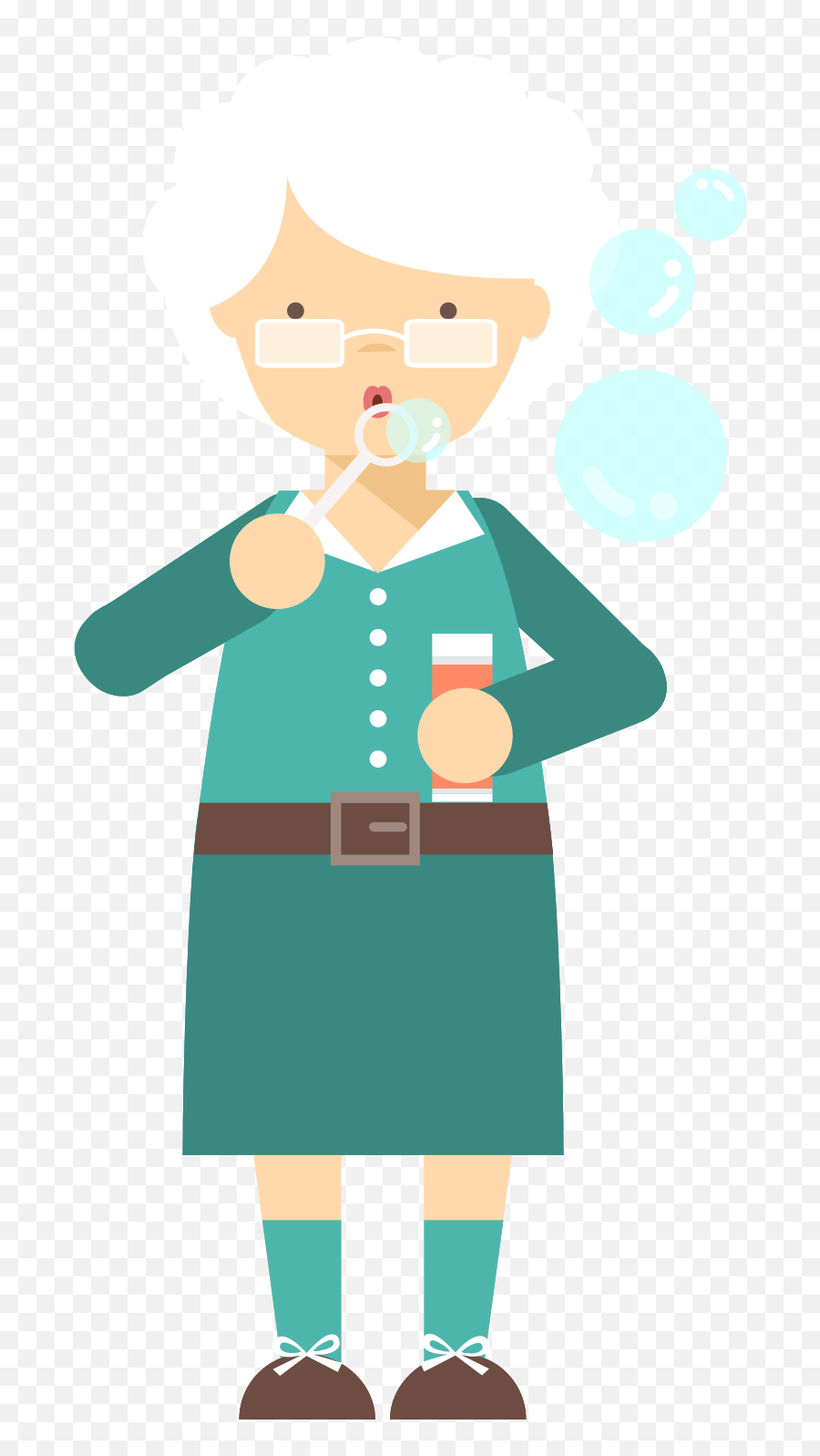 Free Grandma Blowing Bubbles Png With - Niña Jugando Animado Png,Grandma Transparent