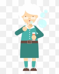Free Grandma Blowing Bubbles Png With - Niña Jugando Animado Png,Grandma Transparent