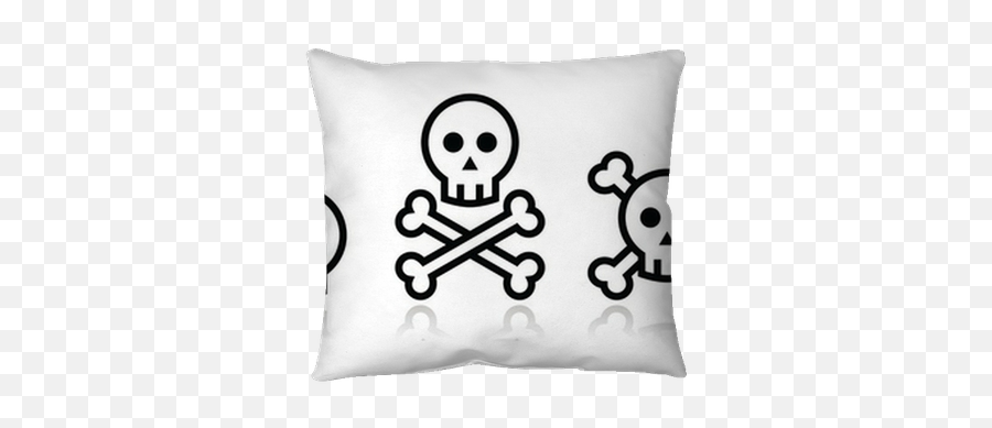 Cartoon Skull With Bones Vector Icon Set Throw Pillow U2022 Pixers - We Live To Change Cartoon Skull With Bones Png,Icon Skulls