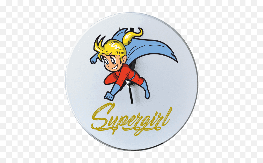 Round Wall Clock With Printing Supergirl - Cartoon Png,Supergirl Logo Png