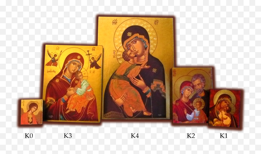 Flat Icons Gilded With Gold Leaf - Religious Item Png,Icon Platytera
