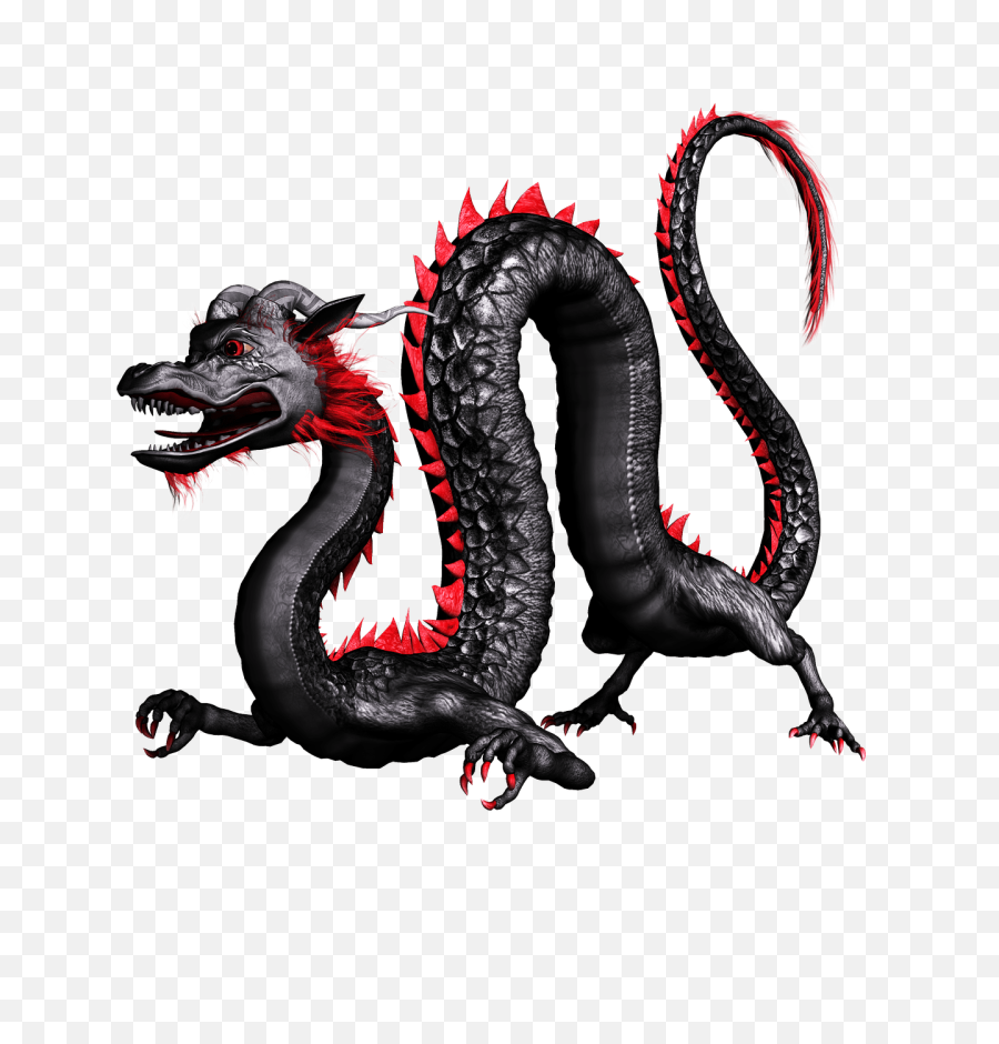 Chinese Dragon Gold Transparent Png - Black And Red Chinese Dragon,Chinese Dragon Transparent