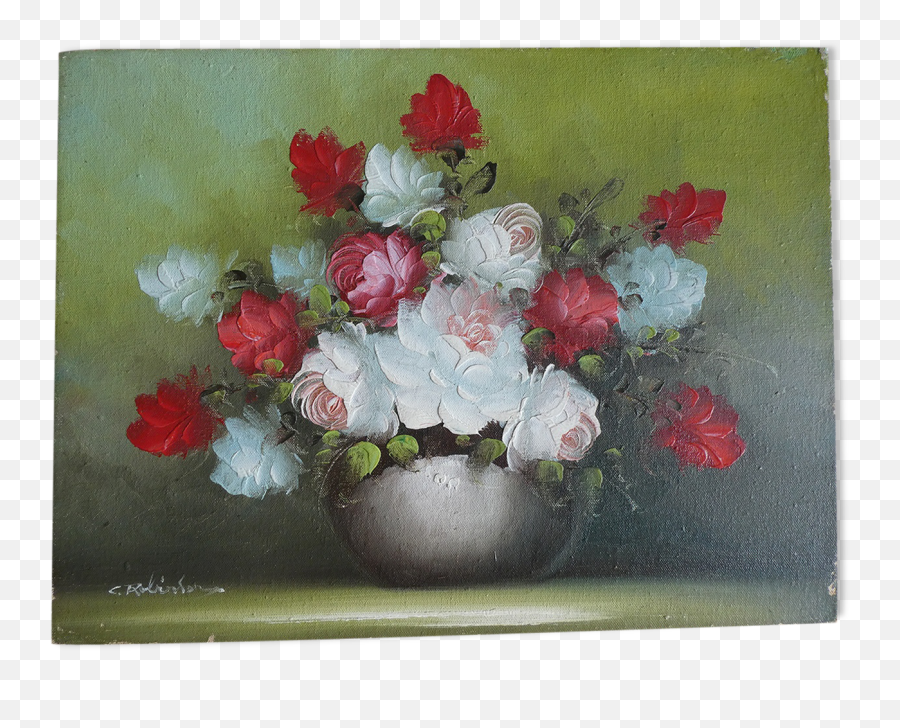 Painting Signed Oil - Garden Roses Png,Dead Flowers Png