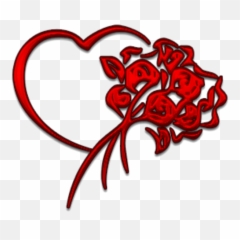 Hearts And Flowers Clipart - Love Heart Animated Flowers Png,Rose Heart Png